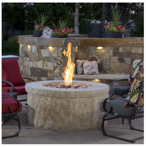 Image of Firegear 29" Round Disc Thermocouple Piloted Safety Ignition Fire Pit w/22" Stainless Steel Burner - Natural Gas - FPB-29RBS22TPSI-N