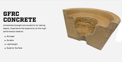 The Outdoor Plus 24-Inch Natural Gas Fueled, GFRC Concrete, Match Lit Maya Fire & Water Bowl - OPT-24SFW-LIM-NG