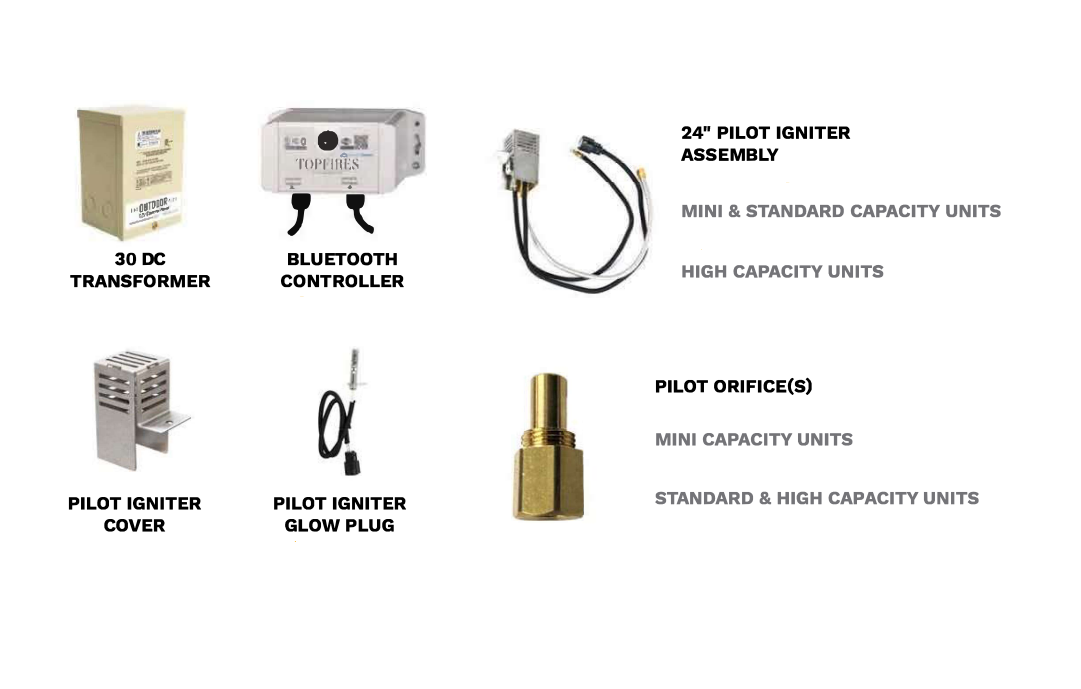 The Outdoor Plus 24-Inch Natural Gas Fueled, GFRC Concrete, Maya Fire & Water Bowl with Low Voltage Electronic Ignition - OPT-24SFWE12V-NGY-NG