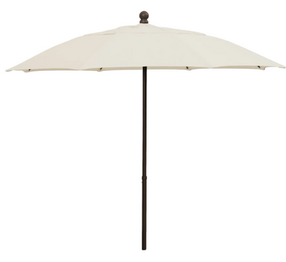 FiberBuilt Patio Umbrella with Push Up & Pin Lift, 7.5 Foot Natural Canopy and Black Pole - 7HPUK-Natural