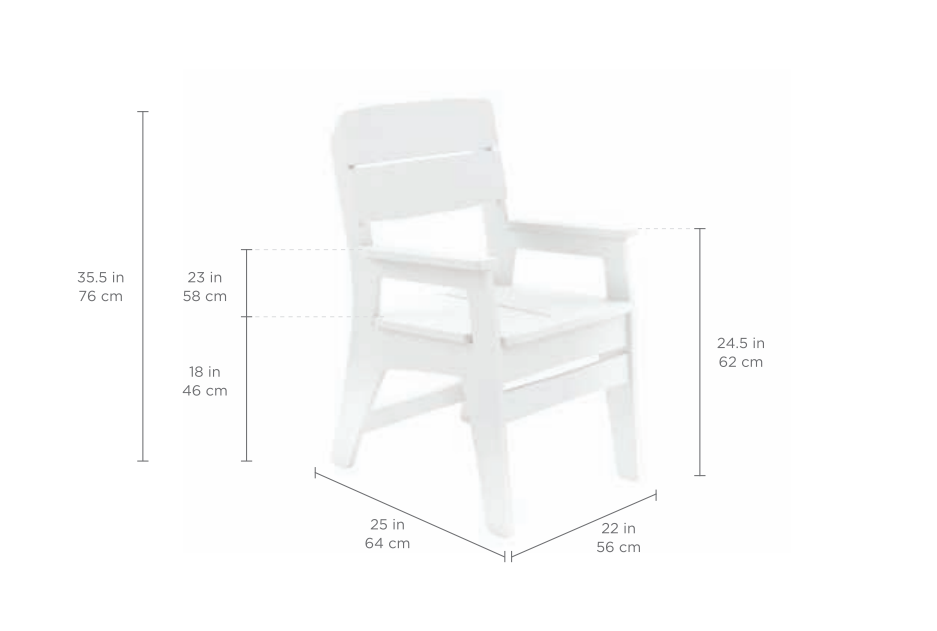 Ledge Lounger Mainstay Dining Armchair (Available in 8 Resin Colors) - LL-MS-DCA-WH