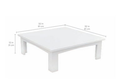 Ledge Lounger Mainstay Square Coffee Table (Available in 8 Resin Colors) - LL-MS-CT-SQ-WH