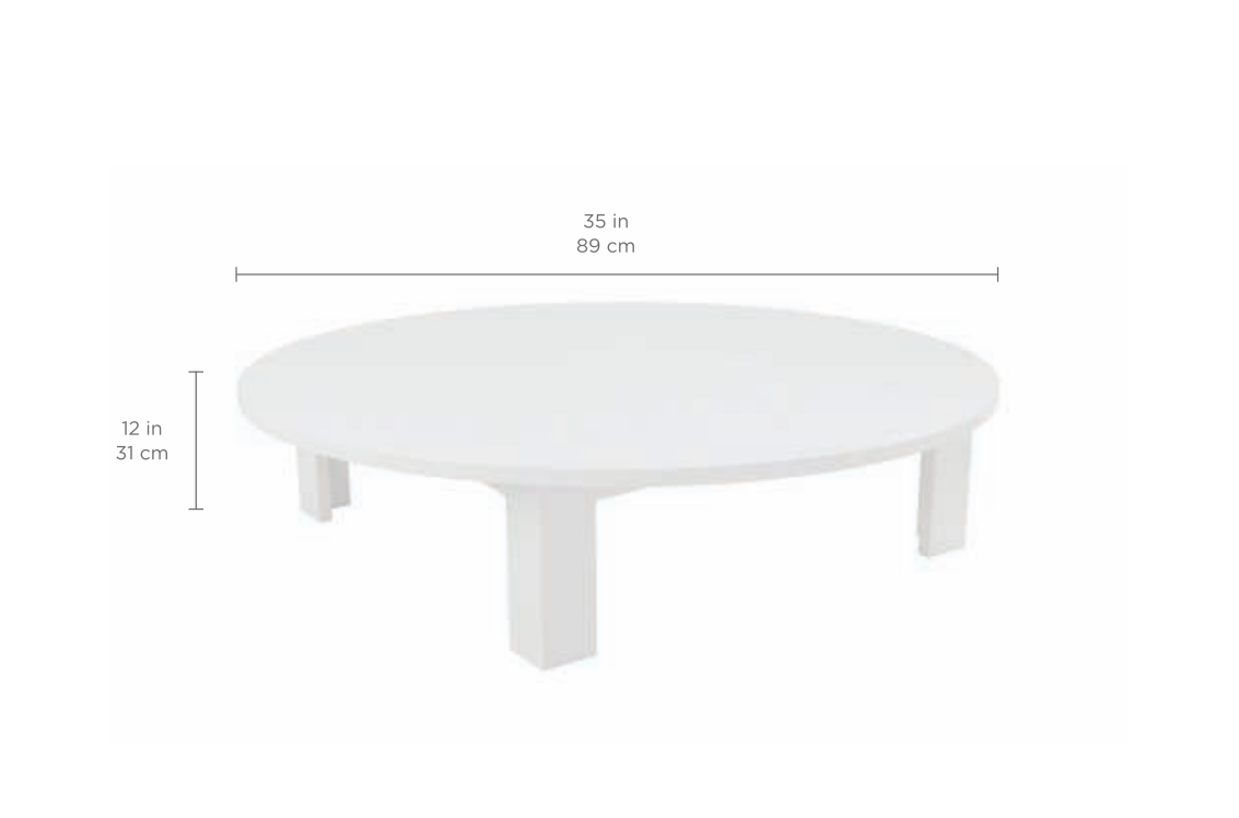 Ledge Lounger Mainstay Round Coffee Table (Available in 8 Resin Colors) - LL-MS-CT-RD-WH