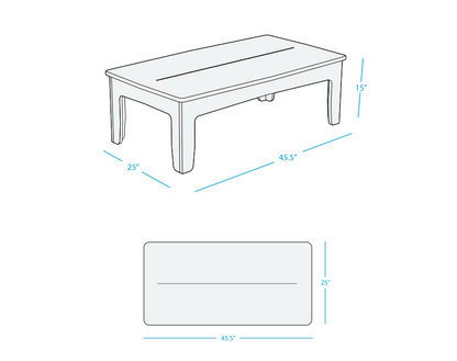 Ledge Lounger Mainstay Rectangular Coffee Table (Available in 8 Resin Colors) - LL-MS-CT-RT-WH