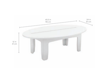 Ledge Lounger Mainstay Oval Coffee Table (Available in 8 Resin Colors) - LL-MS-CT-OV-WH