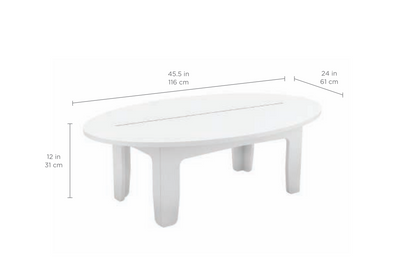 Ledge Lounger Mainstay Oval Coffee Table (Available in 8 Resin Colors) - LL-MS-CT-OV-WH