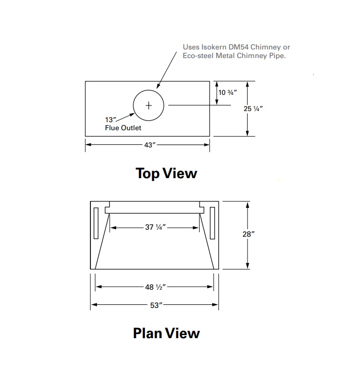 Isokern Magnum 48" Wood Burning Fireplace - 82048