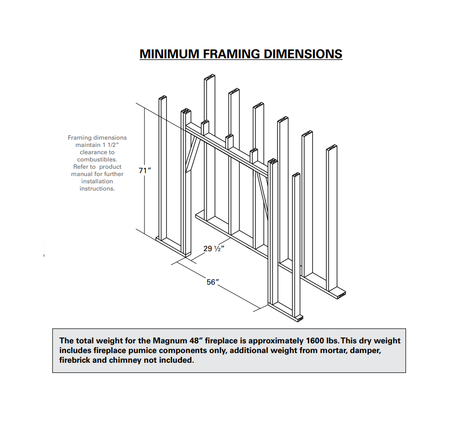 Isokern Magnum 48" Wood Burning Fireplace - 82048