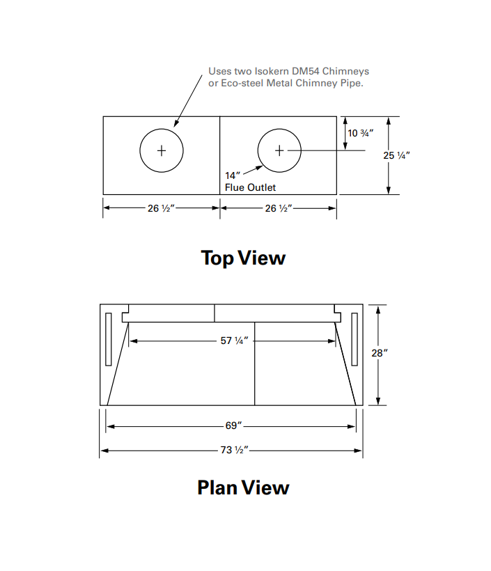 Isokern Magnum 60" Wood Burning Fireplace - 82060