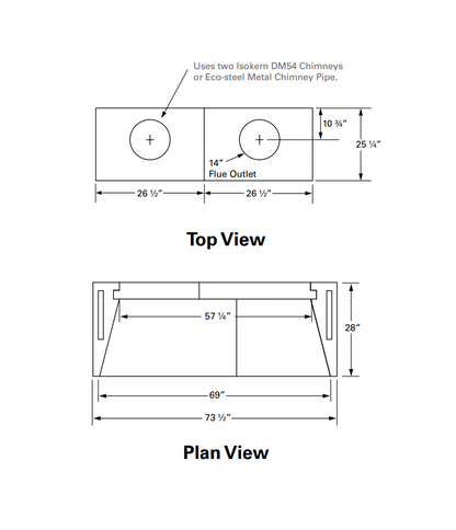 Isokern Magnum 60" Wood Burning Fireplace - 82060