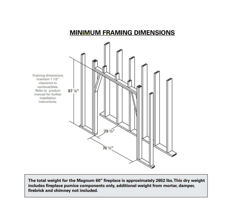 Isokern Magnum 60" Wood Burning Fireplace - 82060