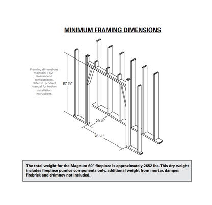 Isokern Magnum 60" Wood Burning Fireplace - 82060