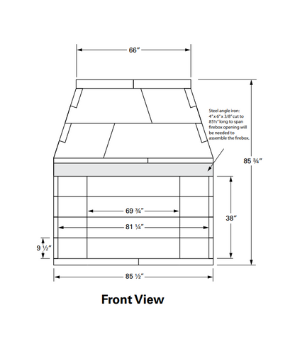 Isokern Magnum 72" Wood Burning Fireplace - 82072