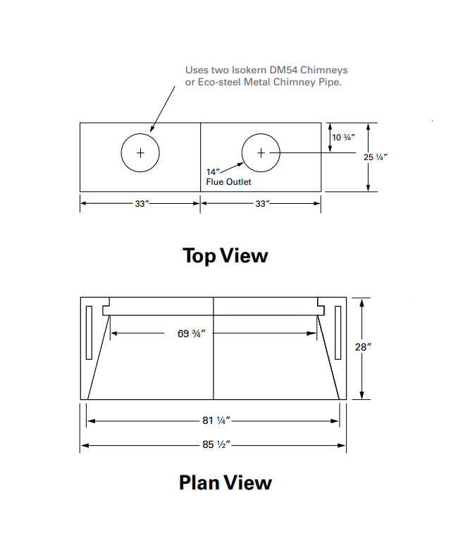Isokern Magnum 72" Wood Burning Fireplace - 82072