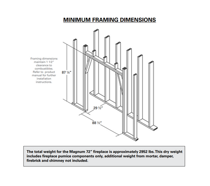 Isokern Magnum 72" Wood Burning Fireplace - 82072