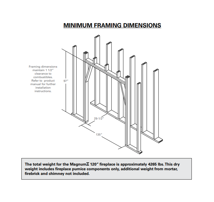 Isokern Magnum+ 120" Wood Burning Fireplace - 82120