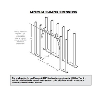 Isokern Magnum+ 120" Wood Burning Fireplace - 82120