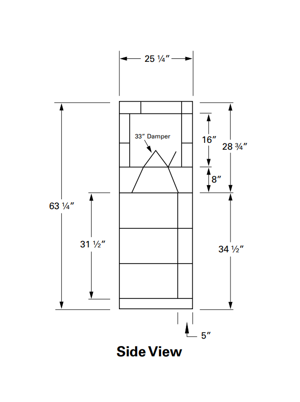 Isokern Standard 36" Wood Burning Fireplace - 80S36