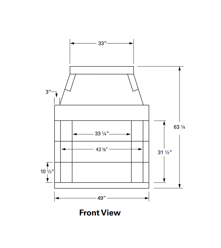 Isokern Standard 42" Wood Burning Fireplace - 80S42