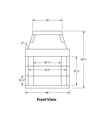 Isokern Standard 42" Wood Burning Fireplace - 80S42
