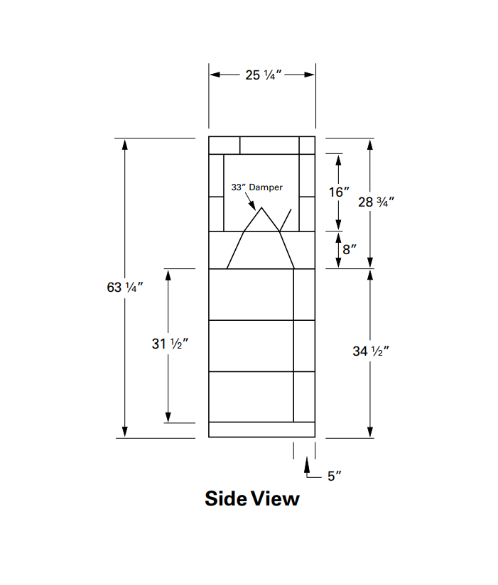 Isokern Standard 42" Wood Burning Fireplace - 80S42