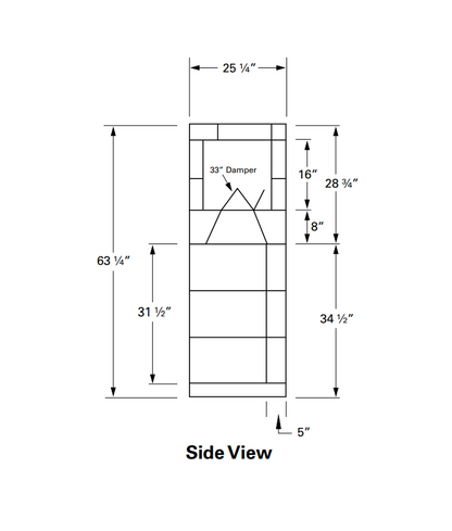 Isokern Standard 42" Wood Burning Fireplace - 80S42