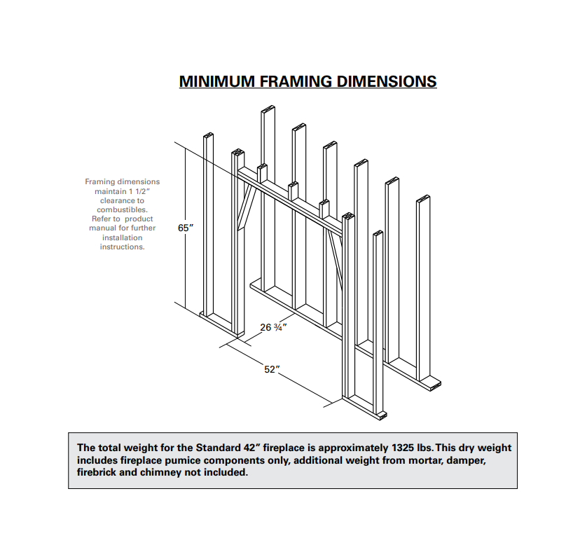 Isokern Standard 42" Wood Burning Fireplace - 80S42