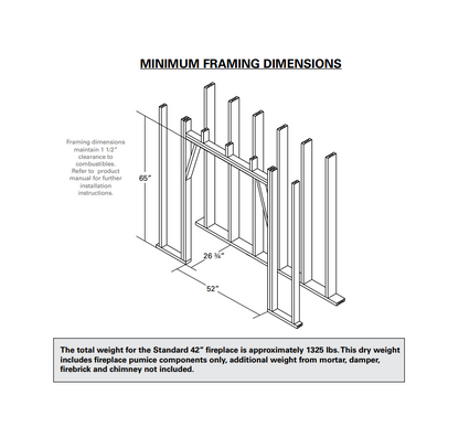 Isokern Standard 42" Wood Burning Fireplace - 80S42