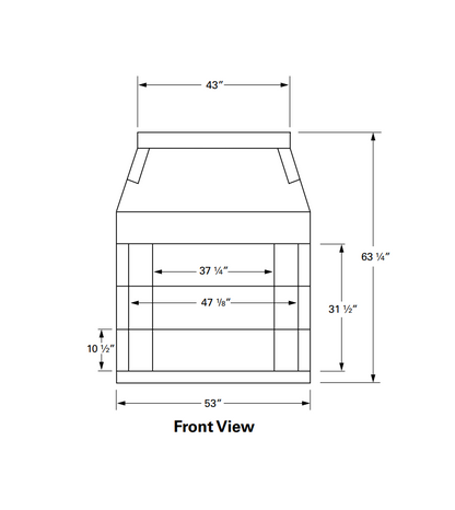 Isokern Standard 46" Wood Burning Fireplace - 80S46
