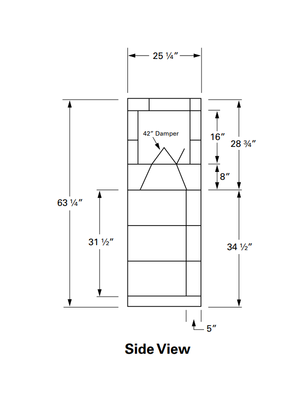 Isokern Standard 46" Wood Burning Fireplace - 80S46