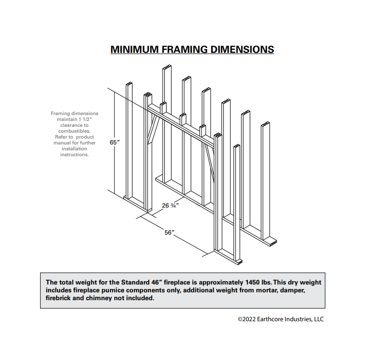 Isokern Standard 46" Wood Burning Fireplace - 80S46