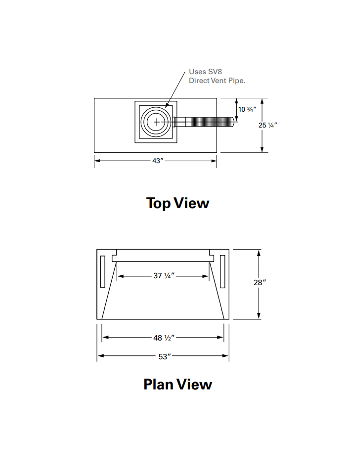 Isokern Maximus Traditional 48" Gas Burning Fireplace - 82D48