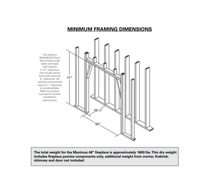Isokern Maximus Traditional 48" Gas Burning Fireplace - 82D48