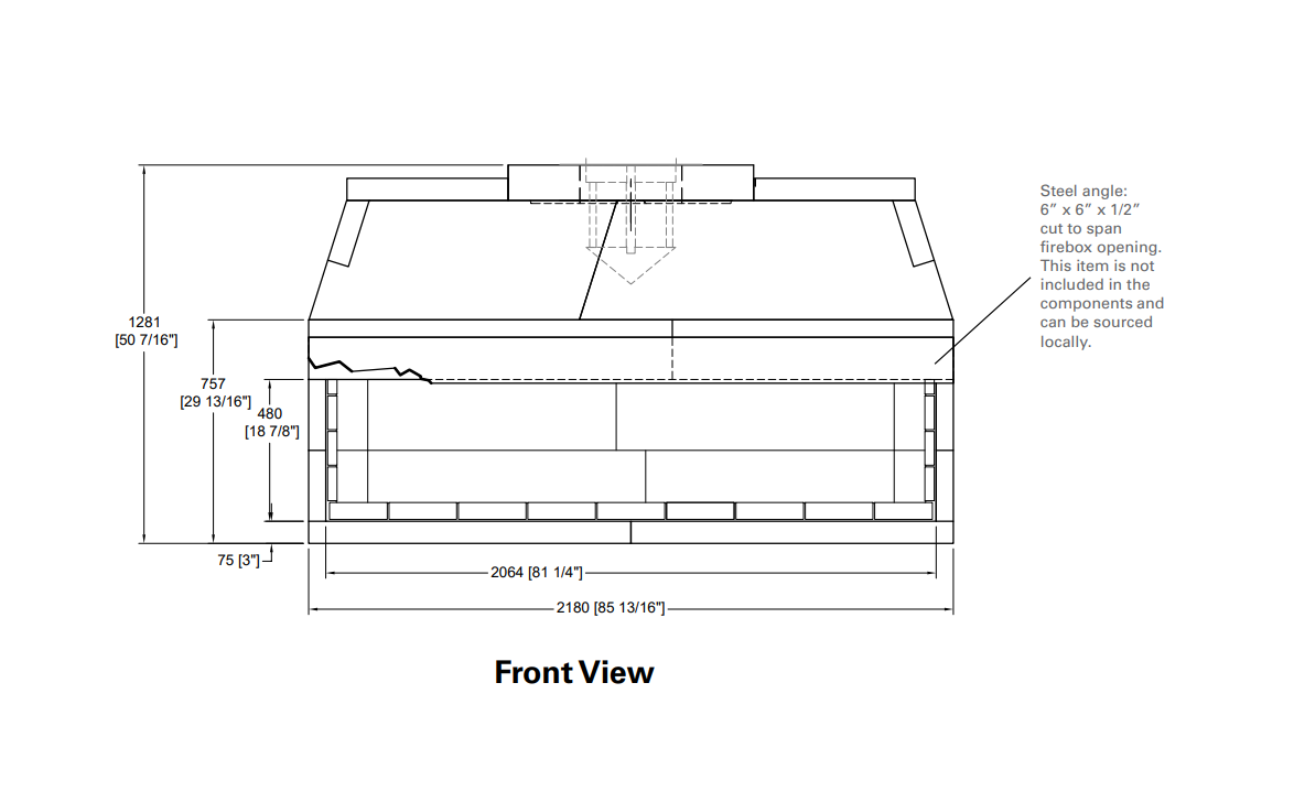 Isokern Maximus Linear 72" Gas Burning Fireplace - 82L72