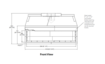 Isokern Maximus Linear 72" Gas Burning Fireplace - 82L72