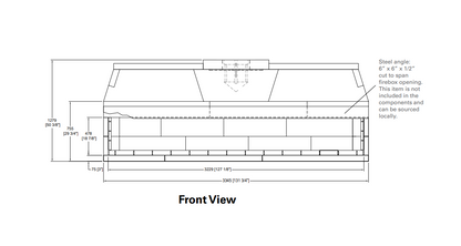 Isokern Maximus Linear 120" Gas Burning Fireplace - 82L120