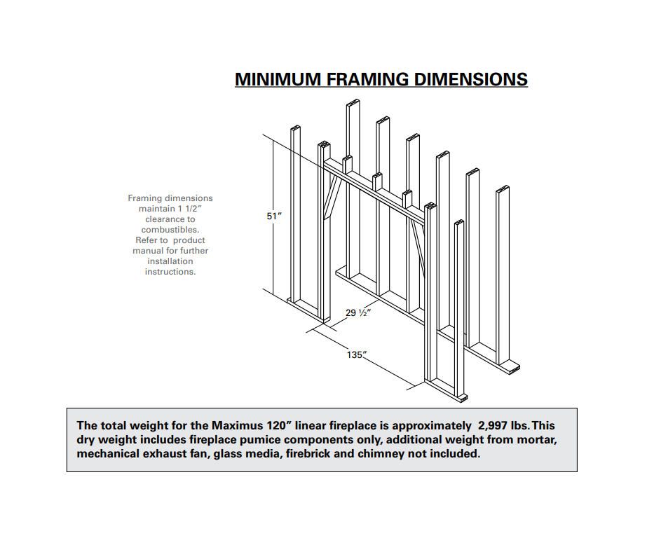Isokern Maximus Linear 120" Gas Burning Fireplace - 82L120