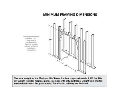 Isokern Maximus Linear 120" Gas Burning Fireplace - 82L120