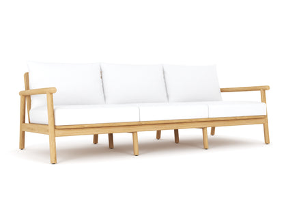 Royal Teak Collection Seville Sofa + 2 Club Chairs with Coffee Table and Side Table