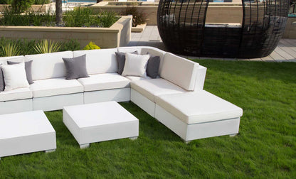 Ledge Lounger Signature Sectional Ottoman (Base & Cushion w/ Color Options) - LL-SG-S-O-SET-WH-STD-57003