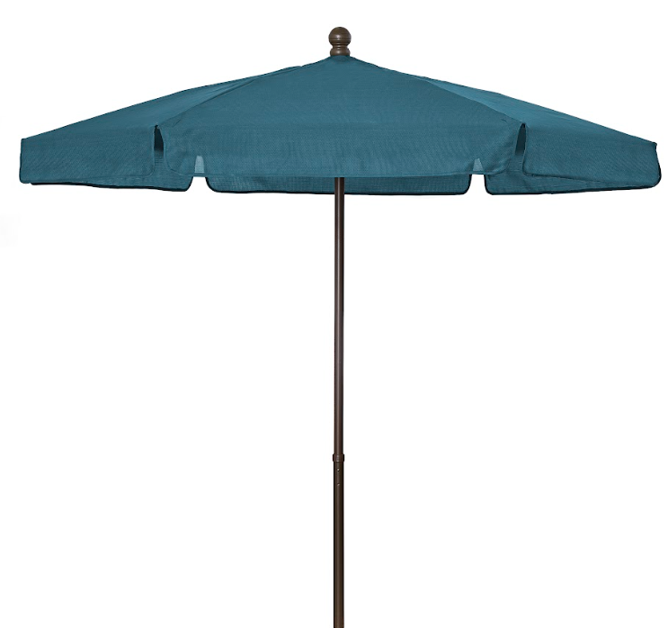 FiberBuilt Garden Umbrella with Push Up & Pin Lift, 7.5 Foot Burgundy Canopy and Champagne Bronze Pole - 7GPUCB-Burgundy