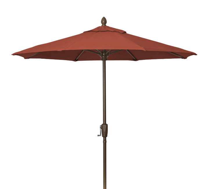 FiberBuilt Market Umbrella with Crank Lift, 7.5 Foot Antique Beige Marine Grade Canopy and Champagne Bronze Pole - 7MCRCB-8600