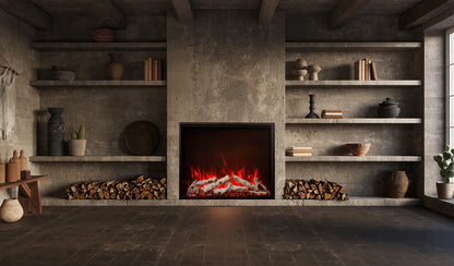 Amantii Traditional Bespoke - 33" Indoor / Outdoor Electric Insert featuring Thermostatic Remote, WiFi capable and a Selection of Media Options -TRD-33-BESPOKE