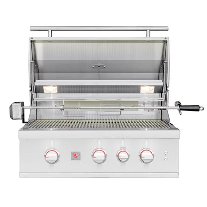 Summerset TRL Pro 32-in 3 Burner Built-In Propane Grill w/ Rear Infrared Burner & Rotisserie Kit - TRLPRO32L