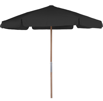 FiberBuilt 7.5 Foot Push Up Beach Umbrella with Teal Valance Style Canopy and Natural Oak Pole - 7BPU-6R-WDA-TX-Teal