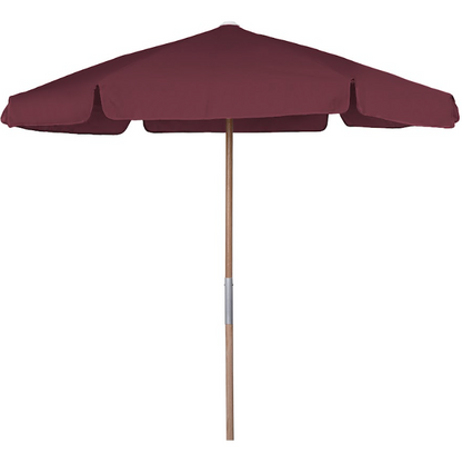 FiberBuilt 7.5 Foot Push Up Beach Umbrella with Teal Valance Style Canopy and Natural Oak Pole - 7BPU-6R-WDA-TX-Teal