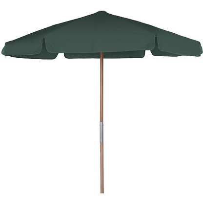 FiberBuilt 7.5 Foot Push Up Beach Umbrella with Teal Valance Style Canopy and Natural Oak Pole - 7BPU-6R-WDA-TX-Teal