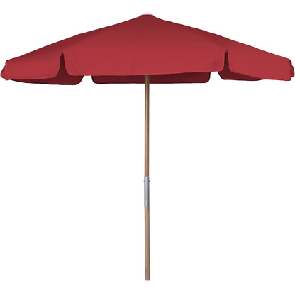 FiberBuilt 7.5 Foot Push Up Beach Umbrella with Teal Valance Style Canopy and Natural Oak Pole - 7BPU-6R-WDA-TX-Teal