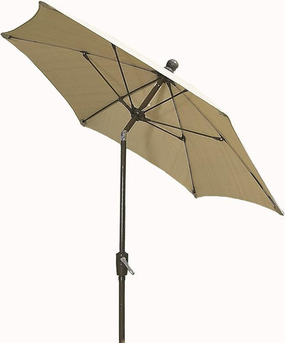 FiberBuilt Patio Umbrella with Crank Lift & Push Button Tilt, 7.5 Foot Black Canopy and Champagne Bronze Pole - 7HCRCB-T-Black