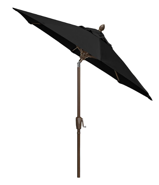 FiberBuilt Market Umbrella with Crank Lift & Push Button Tilt, 7.5 Foot Natural White Marine Grade Canopy and Champagne Bronze Pole - 7MCRCB-T-8605
